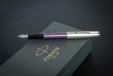 Ручка перьевая Parker Sonnet Sand Blasted Metal&Violet Lacquer