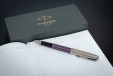 Ручка перьевая Parker Sonnet Sand Blasted Metal&Violet Lacquer