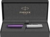 Ручка перьевая Parker Sonnet Sand Blasted Metal&Violet Lacquer